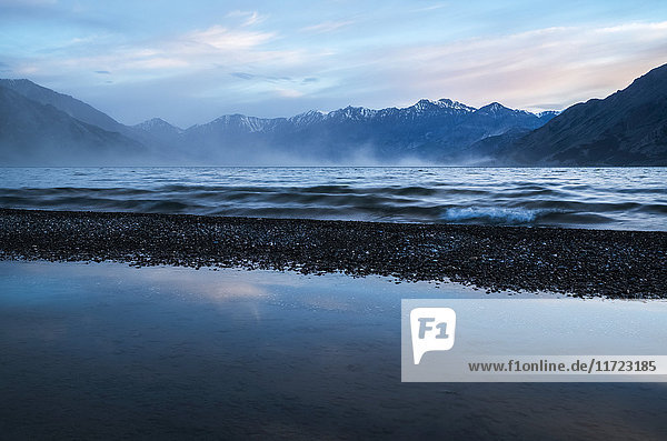 A windy evening on Kluane Lake  near Haines Junction; Yukon  Canada