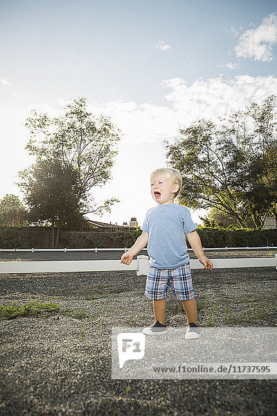Young boy screaming