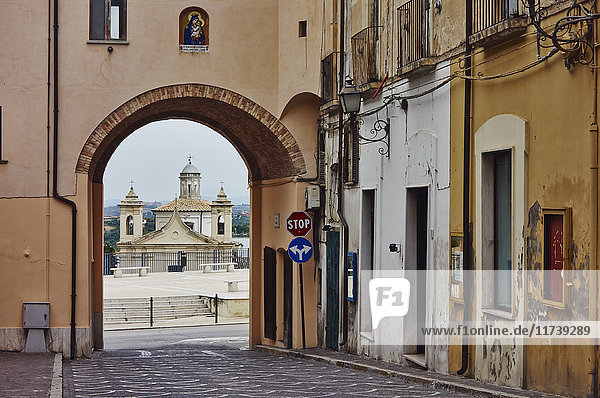 Road with archway Pescara Abruzzo Italy