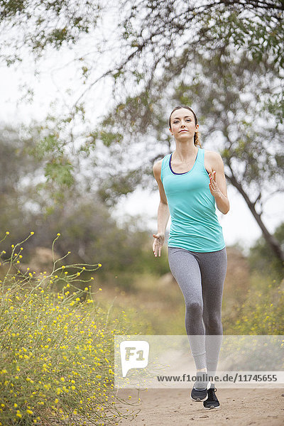 Jogger beim Joggen im Park  Stoney Point  Topanga Canyon  Chatsworth  Los Angeles  Kalifornien  USA