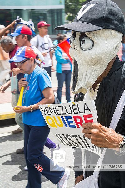 The opposition mobilization called 'Great March for Health and Life' was developed in Avenida Francisco de Miranda  and could not reach the Ministry of Health  as it was suppressed by the police and national guard. May  22  2017. Caracas  Venezuela.