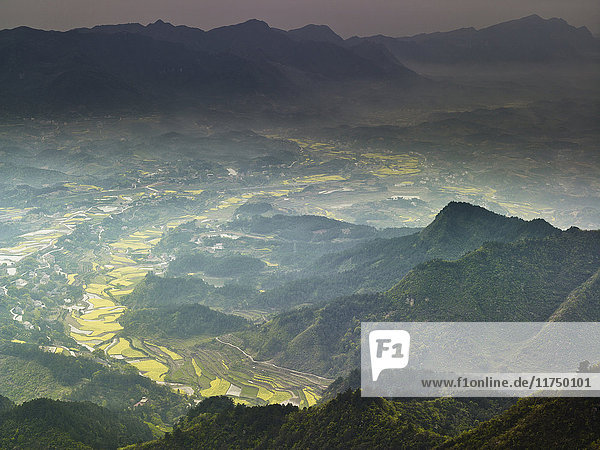 Elevated view of Tao Yuan Hunan Province China
