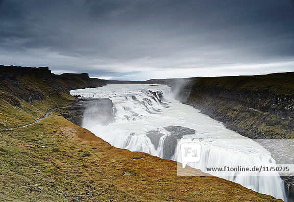Gullfoss-Wasserfall  Fluss Hvita  Südwest-Island