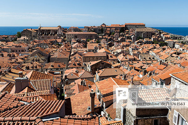 Terrakotta-Dachlandschaft der Altstadt  Dubrovnik  Kroatien