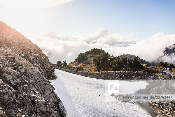 Gefrorene Felswand  Mount Baker  Washington  USA