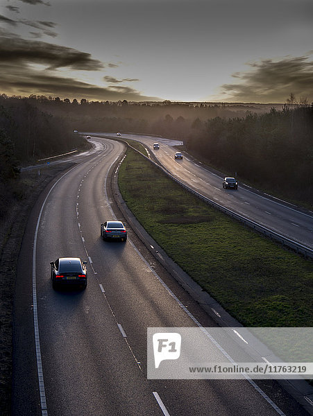 Autobahn A31 Tageslicht  Surrey  England  Vereinigtes Königreich  Europa