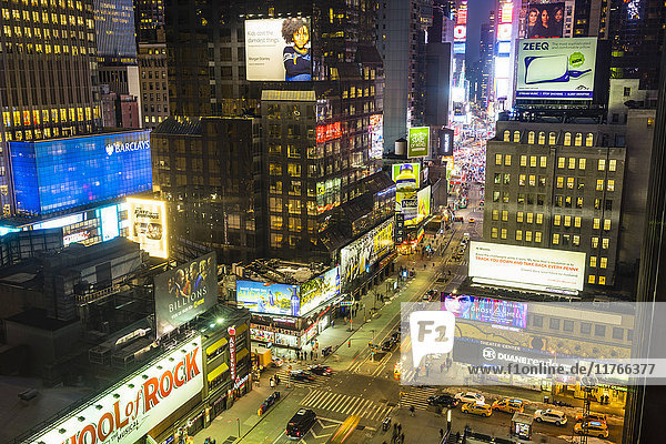 Times Square by night  New York City  United States of America  North America