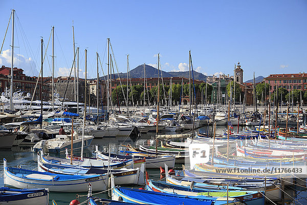 Port Lympia  Harbor  Nice  Alpes Maritimes  Cote d'Azur  Provence  French Riviera  France  Europe