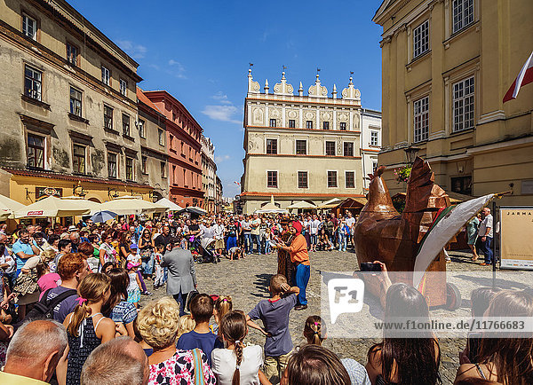 Kupferhenne während der Jagiellonen-Messe  Altstadt  Stadt Lublin  Woiwodschaft Lublin  Polen  Europa