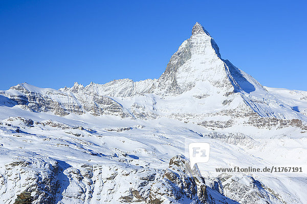 Matterhorn  4478 m  Zermatt  Wallis  Schweizer Alpen  Schweiz  Europa