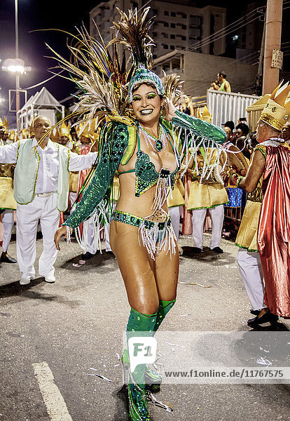 Samba dancer in the Carnival Parade  City of Rio de Janeiro  Rio de Janeiro State  Brazil  South America