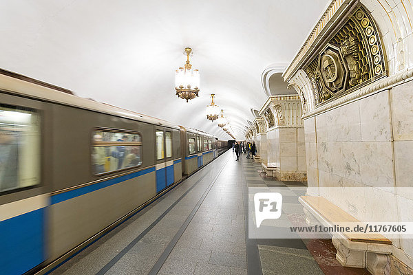 Komsomolaskaya Metro Station  Moscow  Russia  Europe