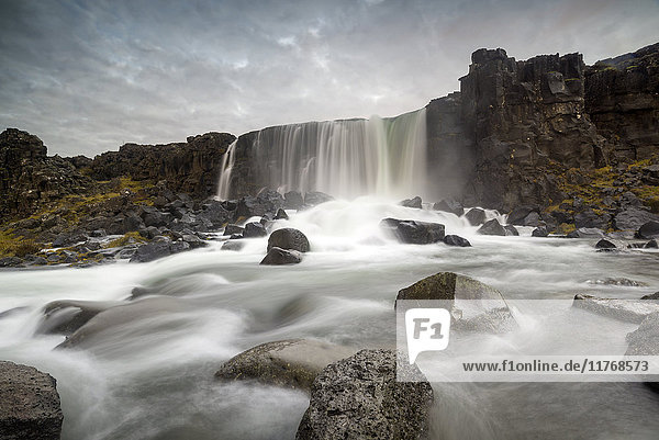 Oxararfoss-Wasserfall  Thingvellir-Nationalpark  UNESCO-Welterbe  Island  Polarregionen