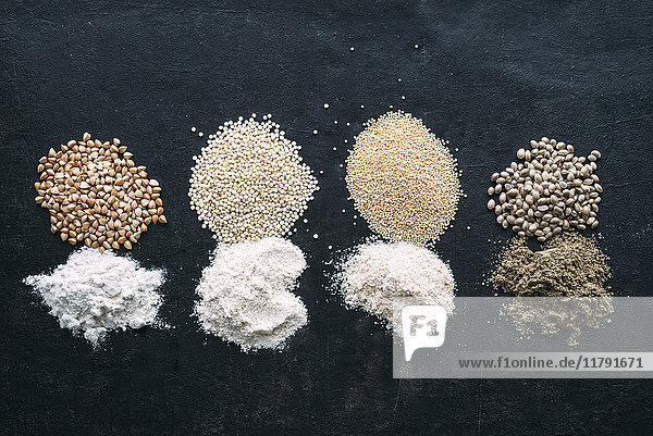 Pseudocerealien und Mehl  Buchweizen  Quinoa  Amaranth  Hanf