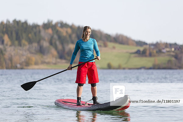 Woman on paddleboard