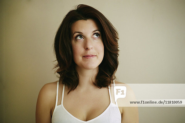 Portrait of Caucasian woman looking away