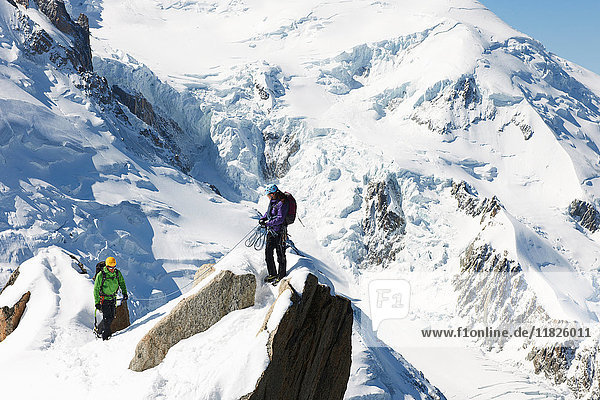 Two mountain climbers  Chamonix  France