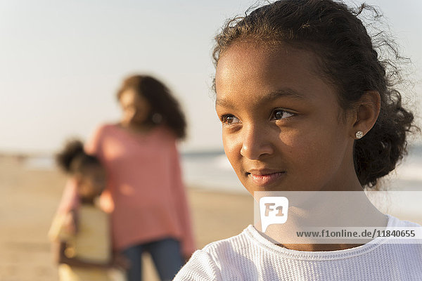 Portrait of confident girl at beach