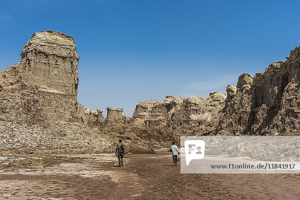 Sandsteinformationen in Dallol  dem heißesten Ort der Welt  Danakil-Senke  Äthiopien  Afrika