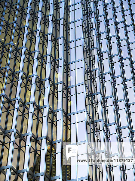'Detail view of the facade of a glass office building  Royal Bank Plaza; Toronto  Ontario  Canada'