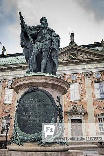 Statue von Gustaf Eriksson Vasa vor dem Haus des Adels; Stockholm  Schweden'.