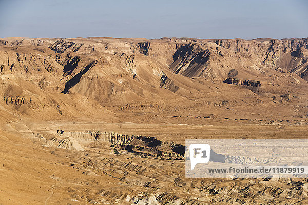 'Barren and arid landscape of the Judaean Desert; South District  Israel'