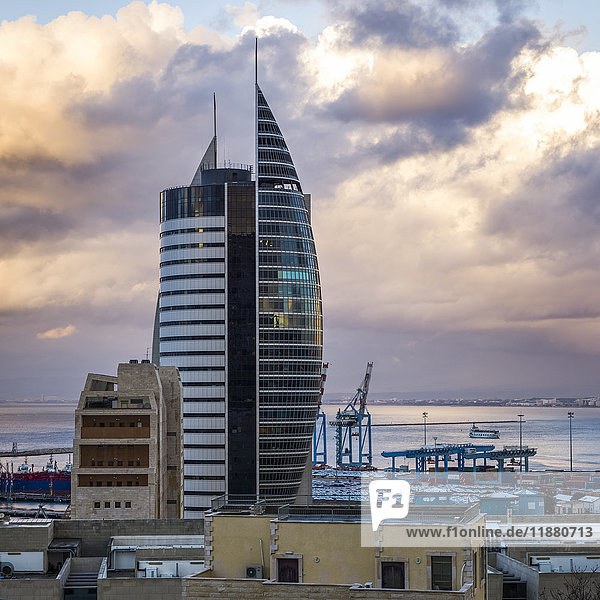 'Sail Tower at the Port of Haifa; Haifa  Haifa District  Israel'