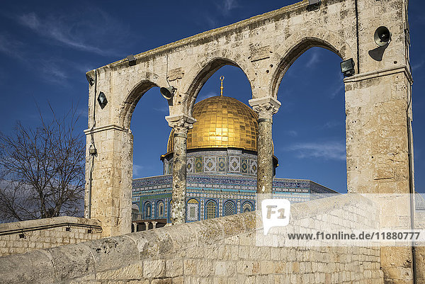 Tempelberg und Felsendom  Altstadt von Jerusalem; Jerusalem  Israel'.