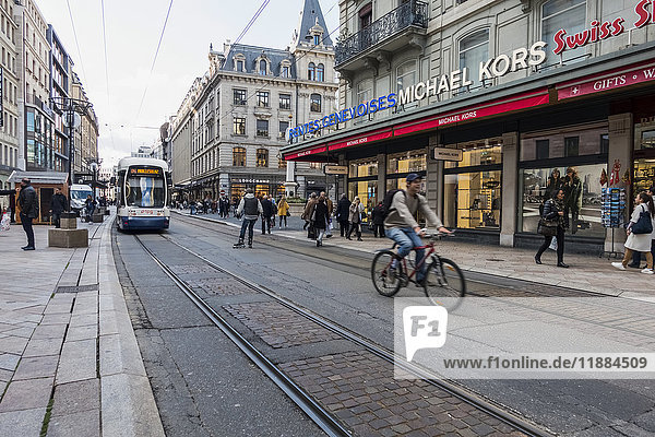 Rue de la Croix-d'Or  in der Nähe der Place Molard; Genf  Schweiz .