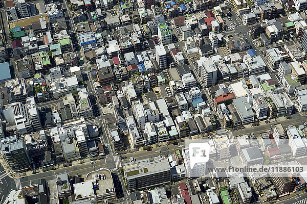 Luftaufnahme des Stadtteils in Tokio  Japan