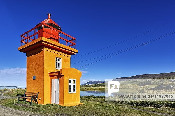 Leuchtturm  Svalbarðseyri  Akureyri  Island  Europa