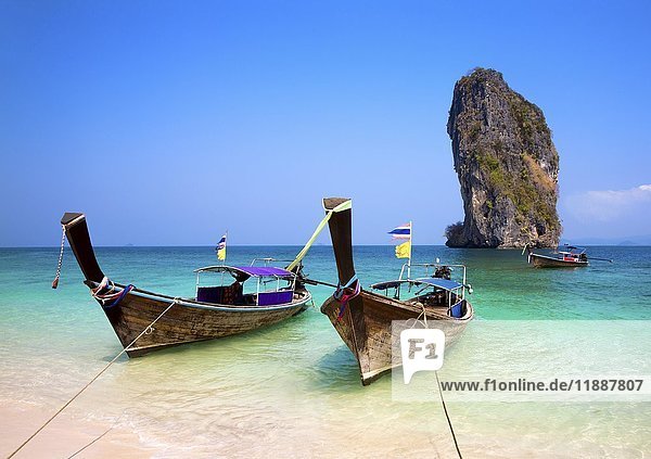 Longtail-Boote,  Insel Ko Poda,  Krabi,  Thailand,  Asien