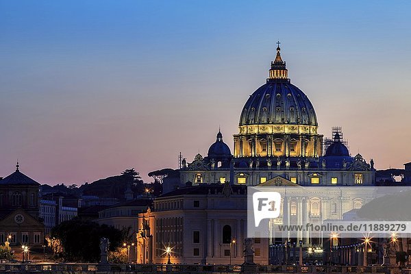 Saint Peter's Basilica at dawn  Rome  Italy  Europe