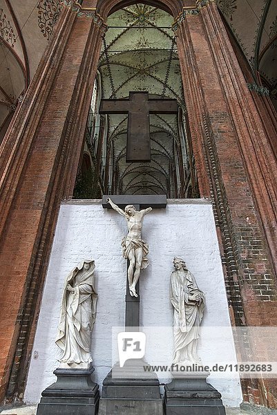 Fragment der Kreuzigungsgruppe des Fredenhagener Altars  Barock  St. Marienkirche  Lübeck  Schleswig-Holstein  Deutschland  Europa
