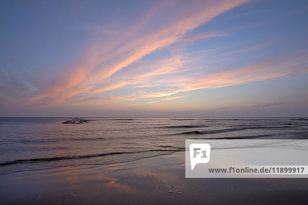 Sonnenuntergang an der Nordsee  Texel  Nordholland  Niederlande