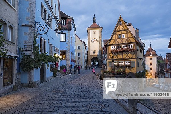 Plönlein mit Siebersturm und Kobolzeller Tor  Rothenburg ob der Tauber  Mittelfranken  Franken  Bayern  Deutschland  Europa