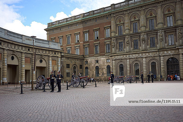 Sweden  Stockholm  guards on castle square