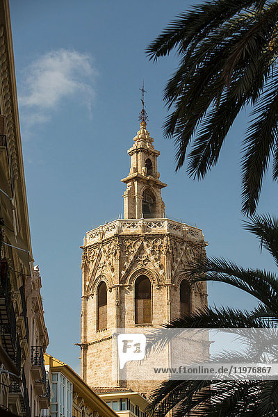 Glockenturm Kathedrale von Valencia  Valencia  Spanien  Europa