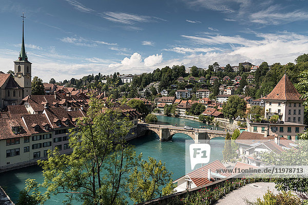 Erhöhte Ansicht von Bern  Schweiz  Europa