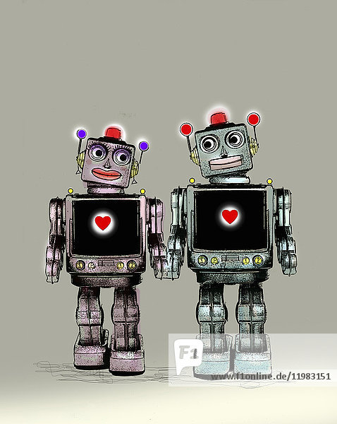 Zwei Roboter verlieben sich ineinander