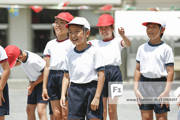 Japanese kids during school sports day