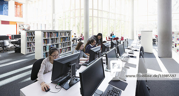 Students working at computers in laboratory
