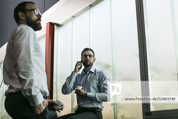 Two businessmen having a meeting in office