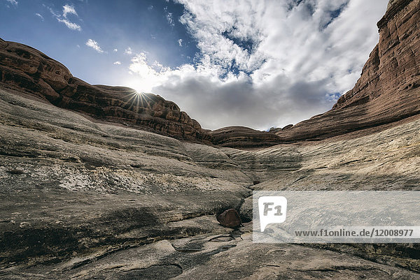 Clouds over canyon in Moab Utah United States