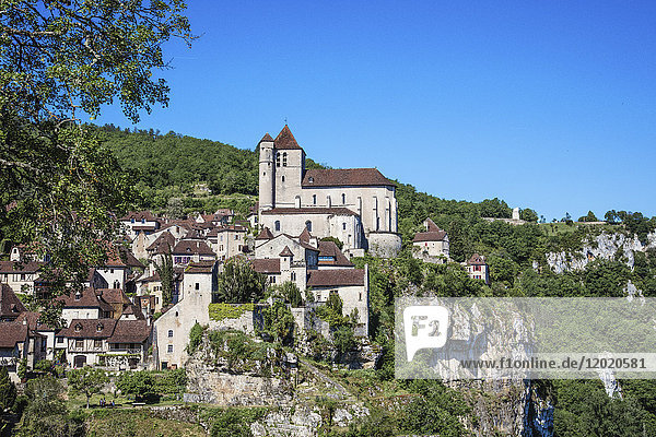 Saint Cirq Lapopie  Departement Lot  Languedoc-Roussillon  Midi-Pyrenäen  Frankreich