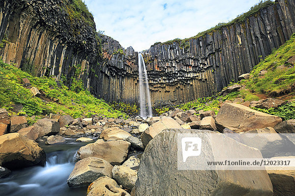 Iceland Sudurland. Svartifoss waterfall.
