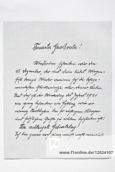 Brief in Sütterlinschrift aus dem Jahr 1921  Deutschland  Europa
