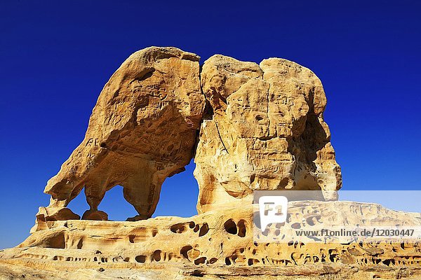 Elefantenfelsen außerhalb von Petra  Wadi Musa  Jordanien  Asien