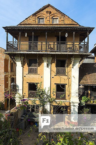 Traditionelles Backsteinhaus im Newari-Stil  Bandipur  Bezirk Tanahun  Nepal  Asien