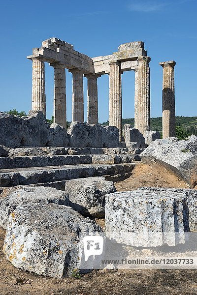 Zeus-Tempel  antikes Nemea  Korinthia  Peloponnes  Griechenland  Europa